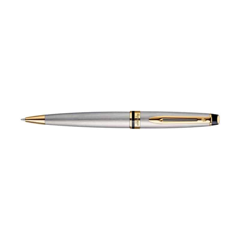 Custom Waterman Expert Ballpoint - Stainless Steel - Gold Trim - 4