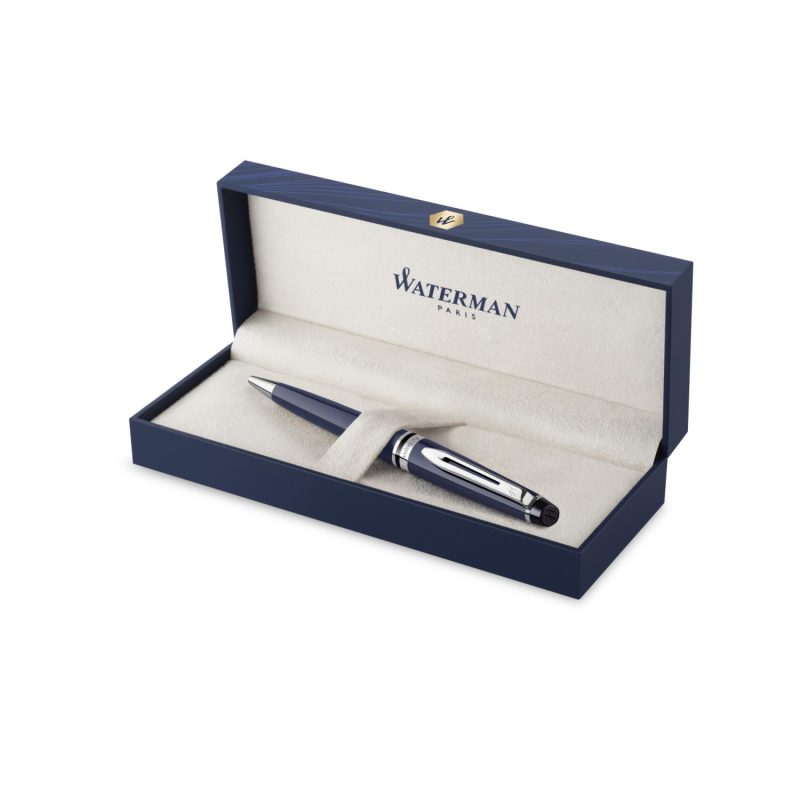 Custom Waterman Expert Ballpoint - Blue - Chrome Trim - 4